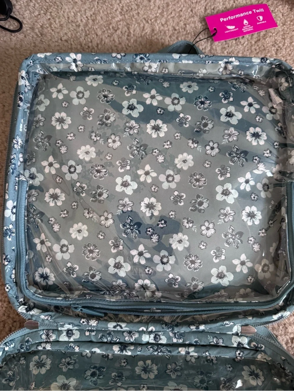 Vera Bradley Teal Quilted hanging organizer